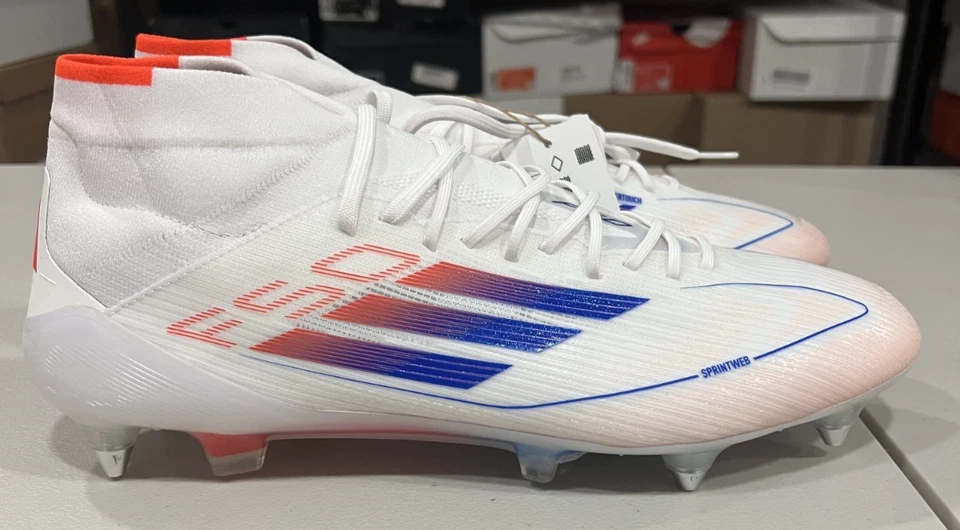 Adidas F50 Elite Mid SG Soccer Cleats White ADV Pack IH3152 Women’s 13 Men’s 12 - Image 3 of 4