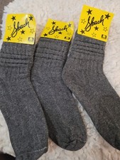 Lot Of 3 Retro Made In USA Vintage Style Slouch Socks Size 9-11 Gray NEW Cotton