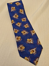 Ungaro Paris Silk Paris Italy Necktie Blue Flowery