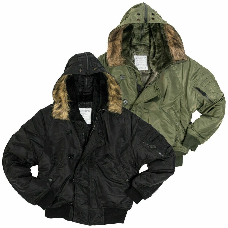 N2B Fliegerjacke S-3XL US Polarjacke Pelzkapuze Army Winter Jacke Bomberjacke - Bild 1 von 1