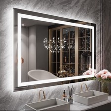 55 X 36 Inch LED Bathroom Mirror with Lights, Backlit and Front Lighted Bathroom