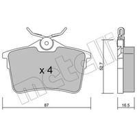 Metelli BremsbeläGe Bremsbelegsatz Hinten FüR CitroëN Berlingo Peugeot 308 SW