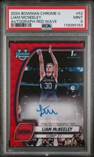 2024-25 Bowman U Chrome Liam McNeeley 1st Bowman Red Wave Auto /45 UConn PSA 9