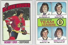 1975-77 TOPPS BOBBY ORR CARDS (2) (BRUINS) #314/213