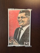 Original drawing of Vince Lombardi - signed Possibly By Charles 