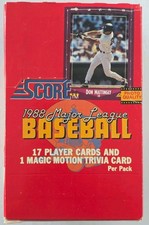 1988 Score MLB Baseball Box 35 Factory Sealed Packs & 1 Opened Pack Bonds, Bo??
