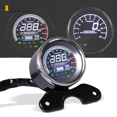 Universal 12V Motorrad LCD Digital Kilometerzähler Drehzahlmesser Tankanzeige