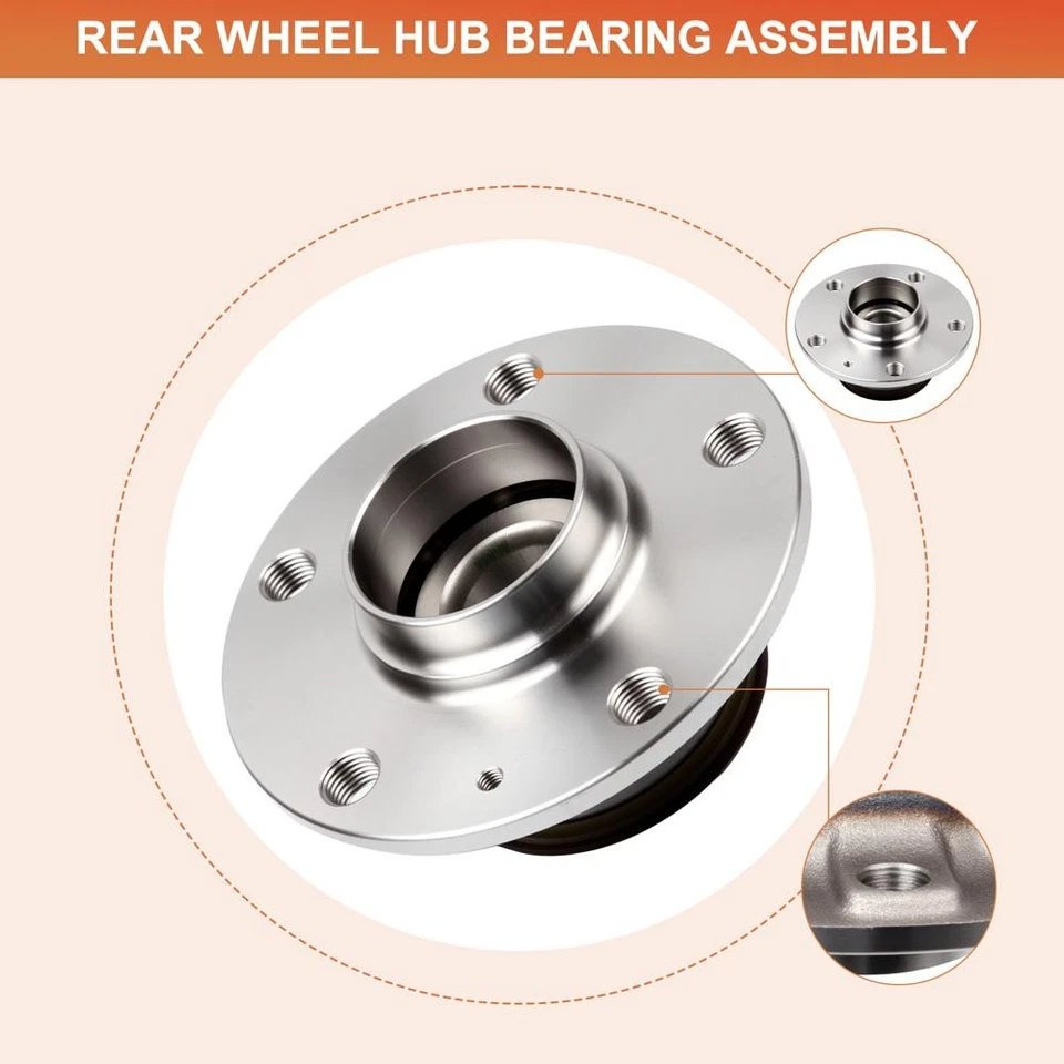 2×Rear Wheel Hub Bearing For 2015-2019 Volkswagen e-Golf GTI 2006-2013 Audi A3 Foto 3 de 4