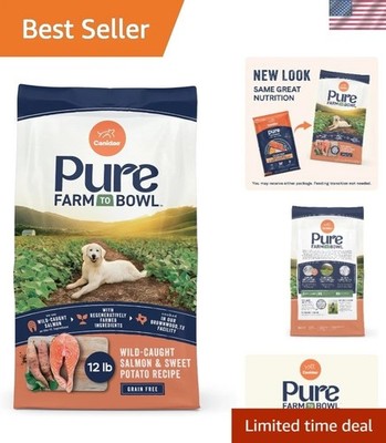 Salmon & Sweet Potato Dog Food - 12 lb Grain-Free Kibble for Healthy Digestion