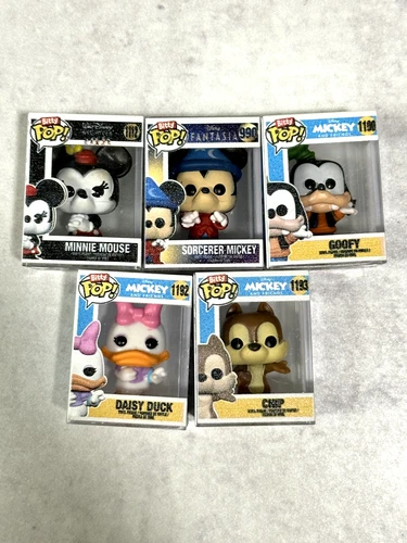 Funko Bitty Pop Disney Lot: Sorcerer Mickey, Minnie Mouse, Goofy, Daisy, Chip