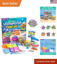 Underwater Sand Art Fun Kit - 6 Ocean-Themed Bottles  8 Vibrant Sand Colors