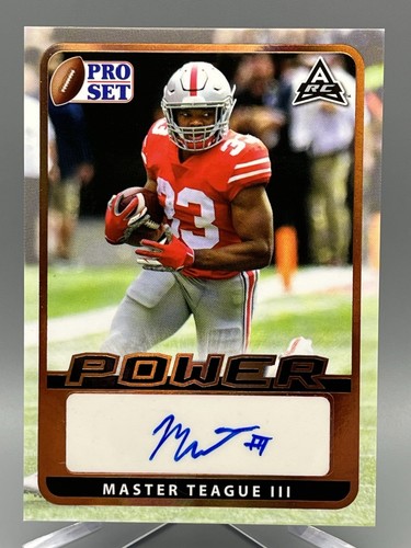 Master Teague III Auto Ohio State 2021 Leaf Pro Set #BA-MT1 Power Bronze Rookie
