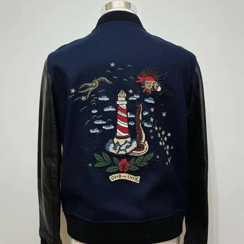 Valentino Garavani Beaded Wool Leather Jacket thumbnail 9