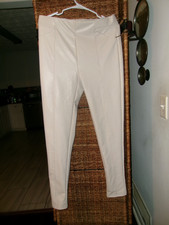 Faux Leather Leggings Pants Size XL NWT Fashion Nova Ivory Stretch