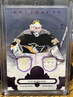 2017-18 Upper Deck Artifacts Dual Pads Purple /5 Tom Barrasso 138 Penguins 