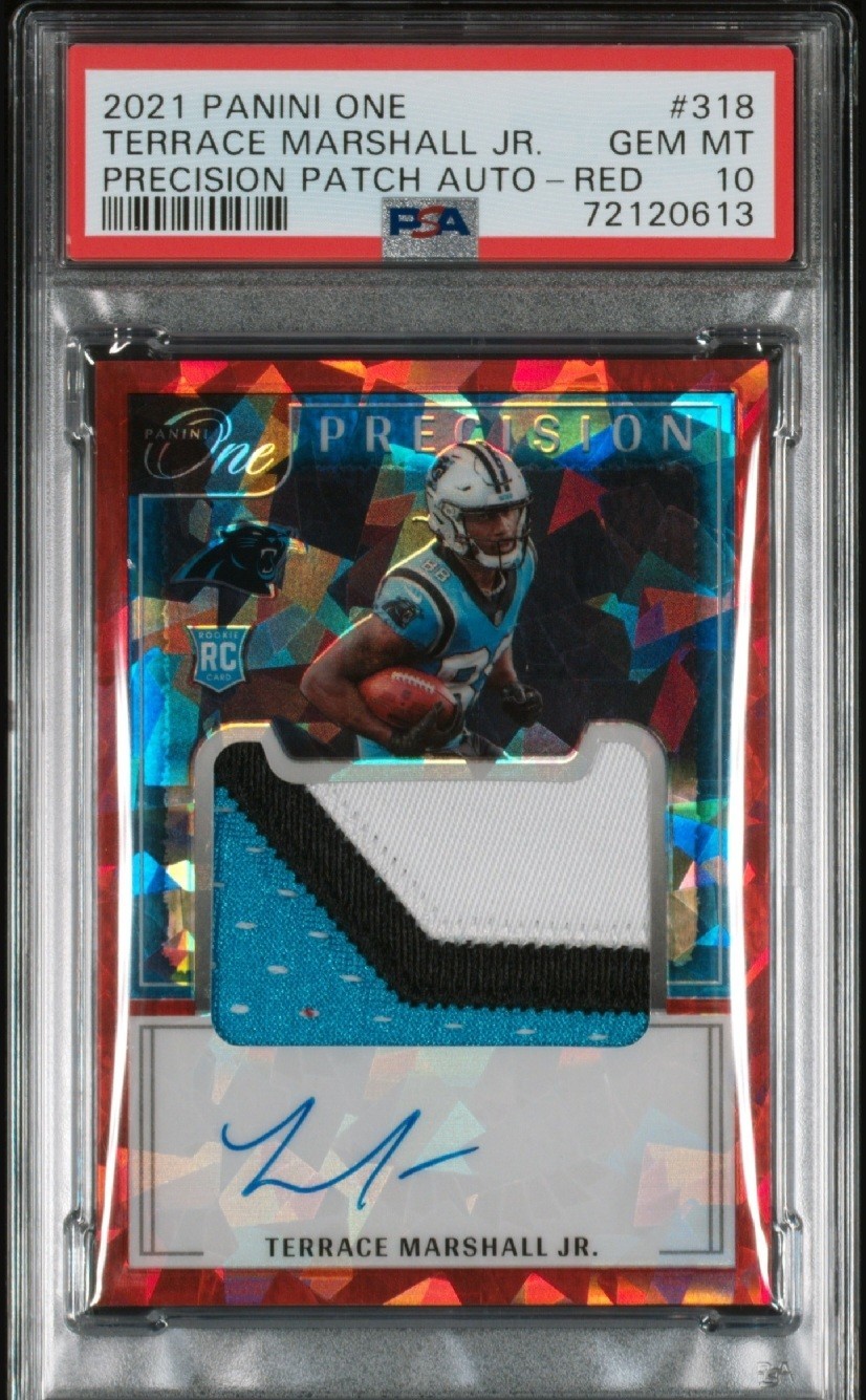 Terrace Marshall Jr. Panini One #318 Precision Patch Autograph-Red