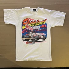 Dave Strickland Jr. Racing T-Shirt Vintage 90s Y2K Neon White