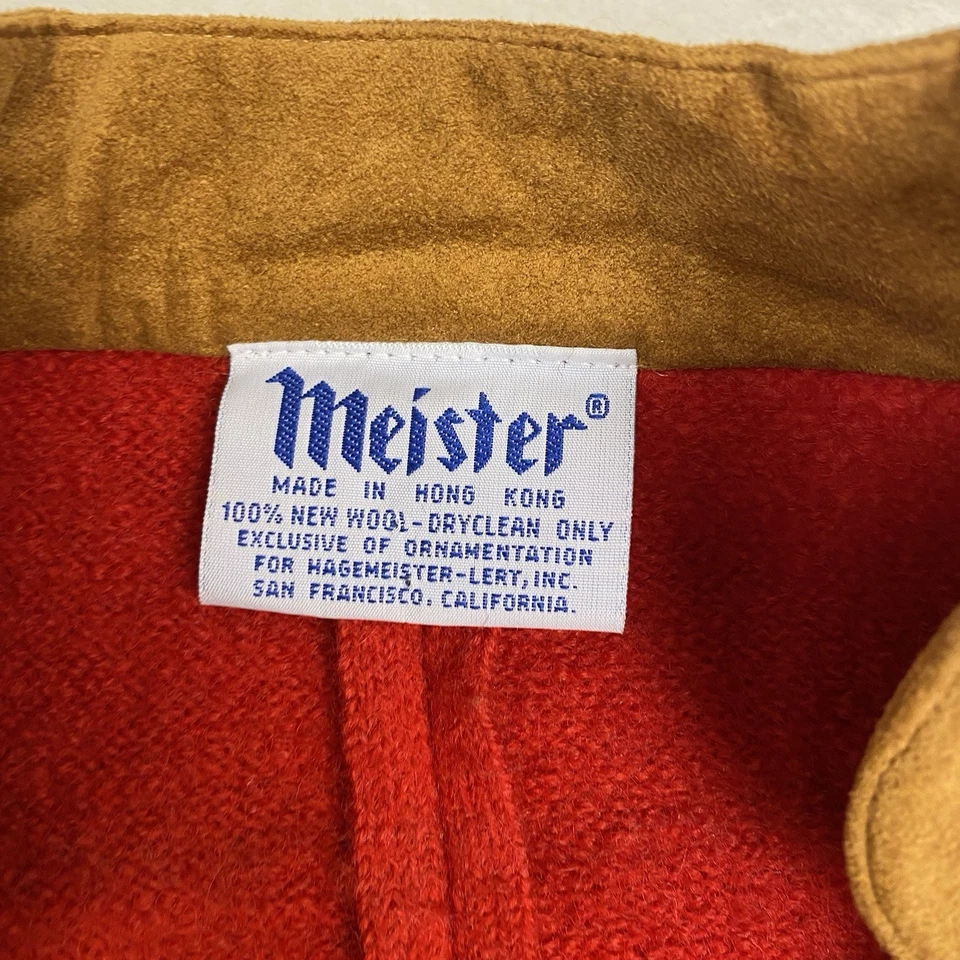 Blazer cárdigan vintage Meister de lana para mujer L rojo bordado punto chaqueta sudor Foto 3 de 4