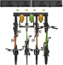 Bike Storage Rack 32Inch for 4 Bikes + 3 Helmets, Up to 300lbs, Heavy Duty