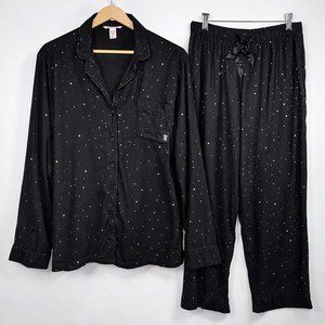 Victorias Secret Pajama Set Womens Medium Starry Night Lounge Sleepwear PJs