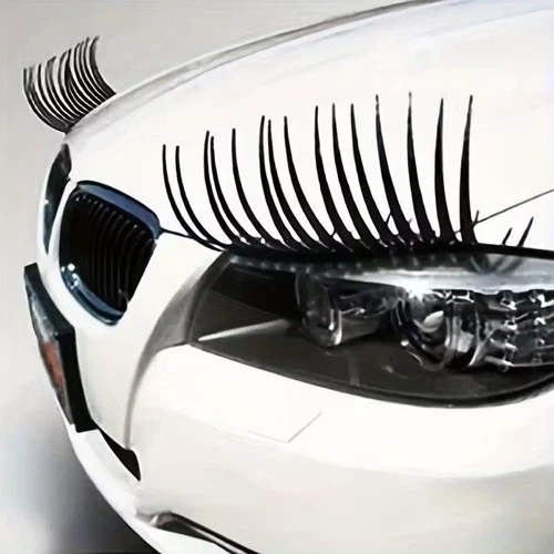 2PCS Car Eyelash Headlight Stickers Cute False Eyelashes Auto Decor - product listing photo