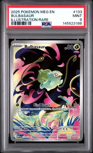 2025 POKEMON MEG EN-MEGA EVOLUTION ILLUSTRATION RARE #133 BULBASAUR PSA 9