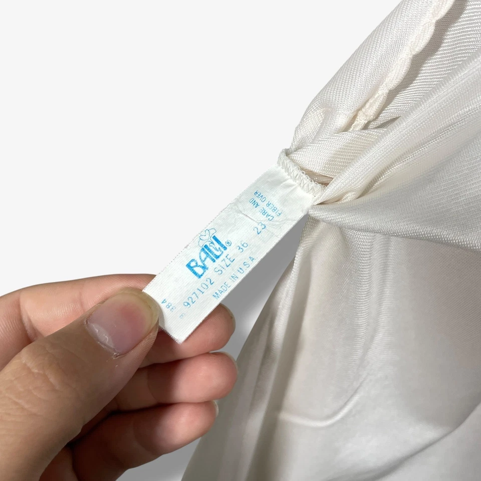 Vestido camisón vintage Bali Sip para mujer talla 32 blanco encaje ribete lencería Foto 3 de 4