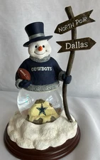 The Memory Company NFL Dallas Cowboys Snow Globe Snowman Holiday Christmas 8”