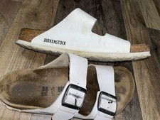 birkenstock Arizona White Leather 38-7 NEEDS CLEANING