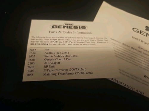 Sega Genesis Model 2 Manual With Two RARE Inserts | B1 - Picture 2 of 3