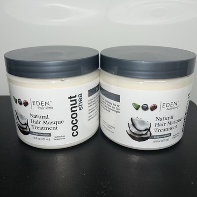 2 Eden Natural Hair Masque Treatment coconut shea deep condition 16oz 2 pack