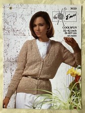 Emu Coolspun knitting pattern 3629. Cardigan 32-42" 