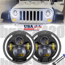 2x 7 Inch Round Led Headlights Drl Projector Light For Jeep Wrangler Jk 07-18
