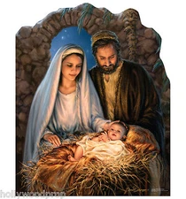 CHRISTMAS NATIVITY SCENE JESUS MARY LIFESIZE CARDBOARD STANDUP STANDEE CUTOUT