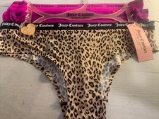 JUICY COUTURE INTIMATES 3 PACK NYLON SPANDEX BIKINI PANTIES SMALL BRIGHT COLORS