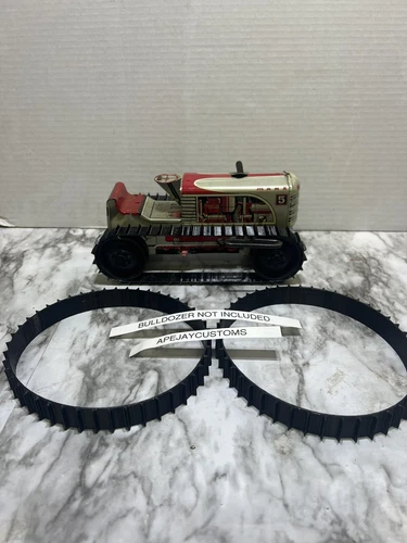 Vintage Marx Climbing Tractor Wind Up Tin Litho  toy No 5 Dozer (TRACKS ONLY)