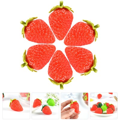  6 Pcs Erdbeer-Modell Kind Kleinkind Künstliche Erdbeeren Simulation