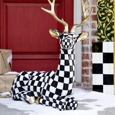 Mackenzie-Childs Courtly Check Outdoor Resting Deer