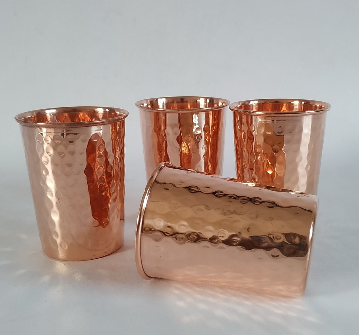 Pack of 4 Pure Cooper Water Serving Glass Tumbler, Dining  4 Cooper Drinkware main image 0