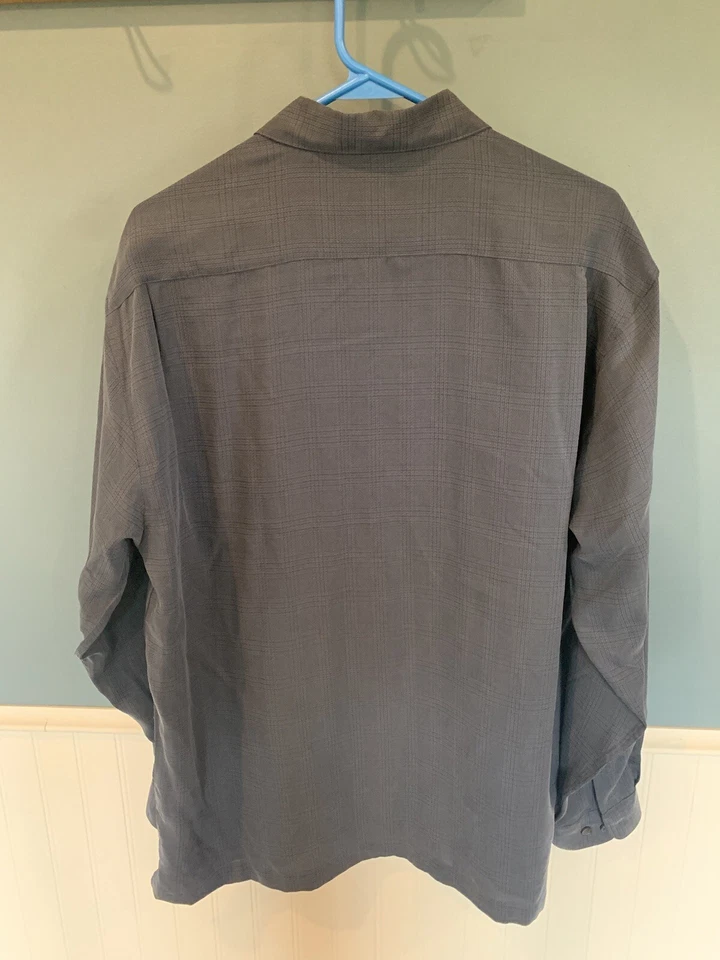 Camisa de vestir A[X]IST Axist gris tejido texturizado ~ talla mediana manga larga Foto 3 de 3