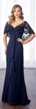 Cameron Blake by Mon Cheri 217643 Women's Evening Dress Navy Blue sz 16