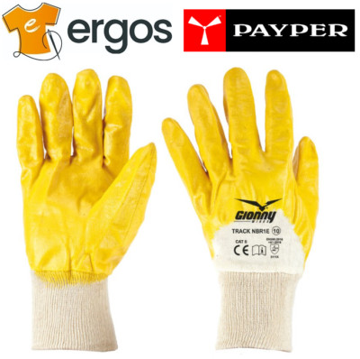 PAYPER 12 Pairs Track Gloves NBR1E Cotton 20G Liquid Resistant Cuff Knit