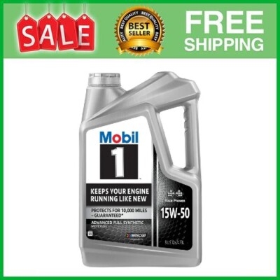 Mobil 1 Advanced Full Synthetic Motor Oil Running Like New 15W-50, 5 Quart