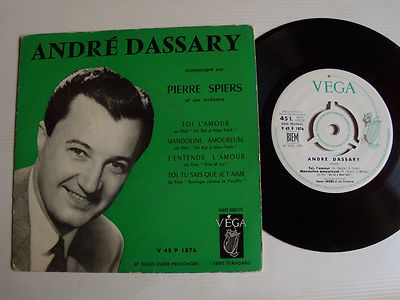 ANDRE DASARY: You l'amour (Orch PIERRE SPIERS) 7'' EP VEGA V 45 P 1876 Centerer