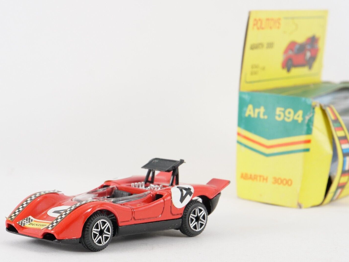 RARE POLITOYS EXPORT ABARTH 3000 ROUGE N°3 REF 594 1970 1/43