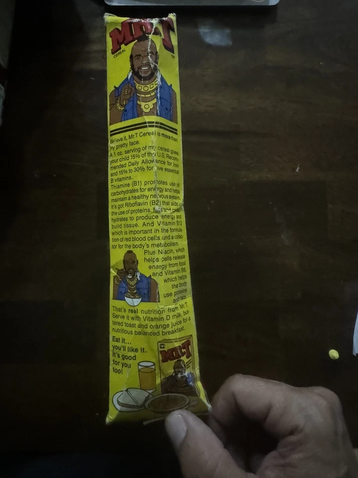 复古 1984 年原装 Mr. T Quaker 谷物盒 - 罕见!! — 第 4/4 张图片