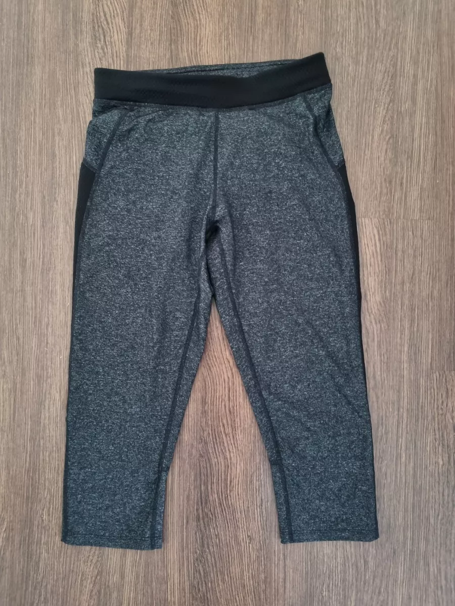 Kmart Active & Co Leggings Size 10 3/4 Length Gym Pants Activewear Grey  Black