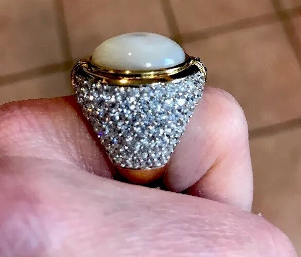 Ross Simons 14kt GOS sim Pearl Center W/CZ PAVE ring 6 - Image 4 of 4