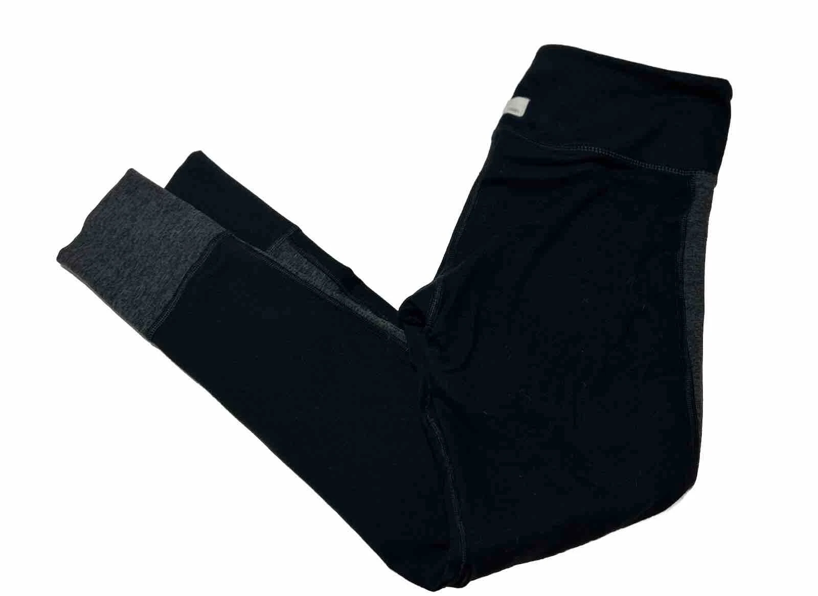 vuori two tone asymmetric block yoga leggings