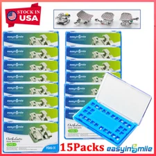 15packs Dental Orthodontic Bracke Brace Mini Metal Bracket Roth/MBT 022 hook 345